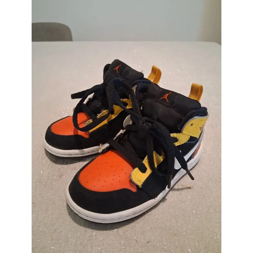 Nike Air Jordan 1 Mid SE TD Amarillo Team Orange Toddler Size 8C BQ6933-087 Kids